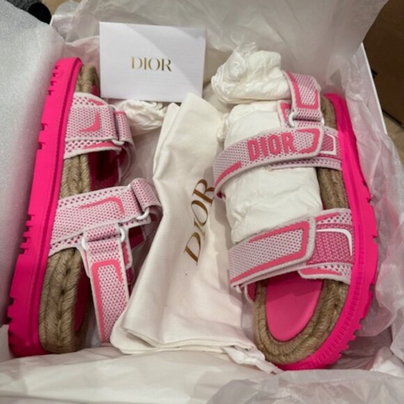 DiorAct pink technical mesh sandals NEW - Picture 1 of 8